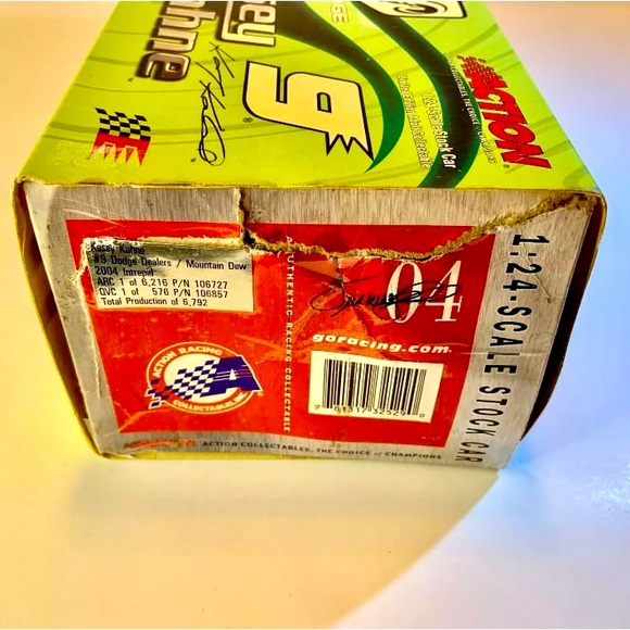 Kasey Kahne 2004 #9 MOUNTAIN DEW Dodge Intrepid 1:24 Nascar ORIGINAL BOX ONLY - Picture 6 of 9